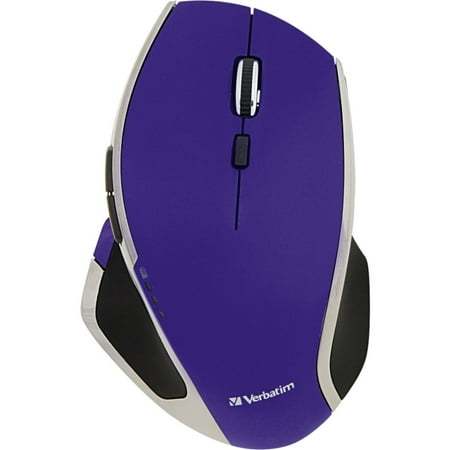 - Verbatim Wireless Desktop 8-Button Deluxe LED Mouse, Purple