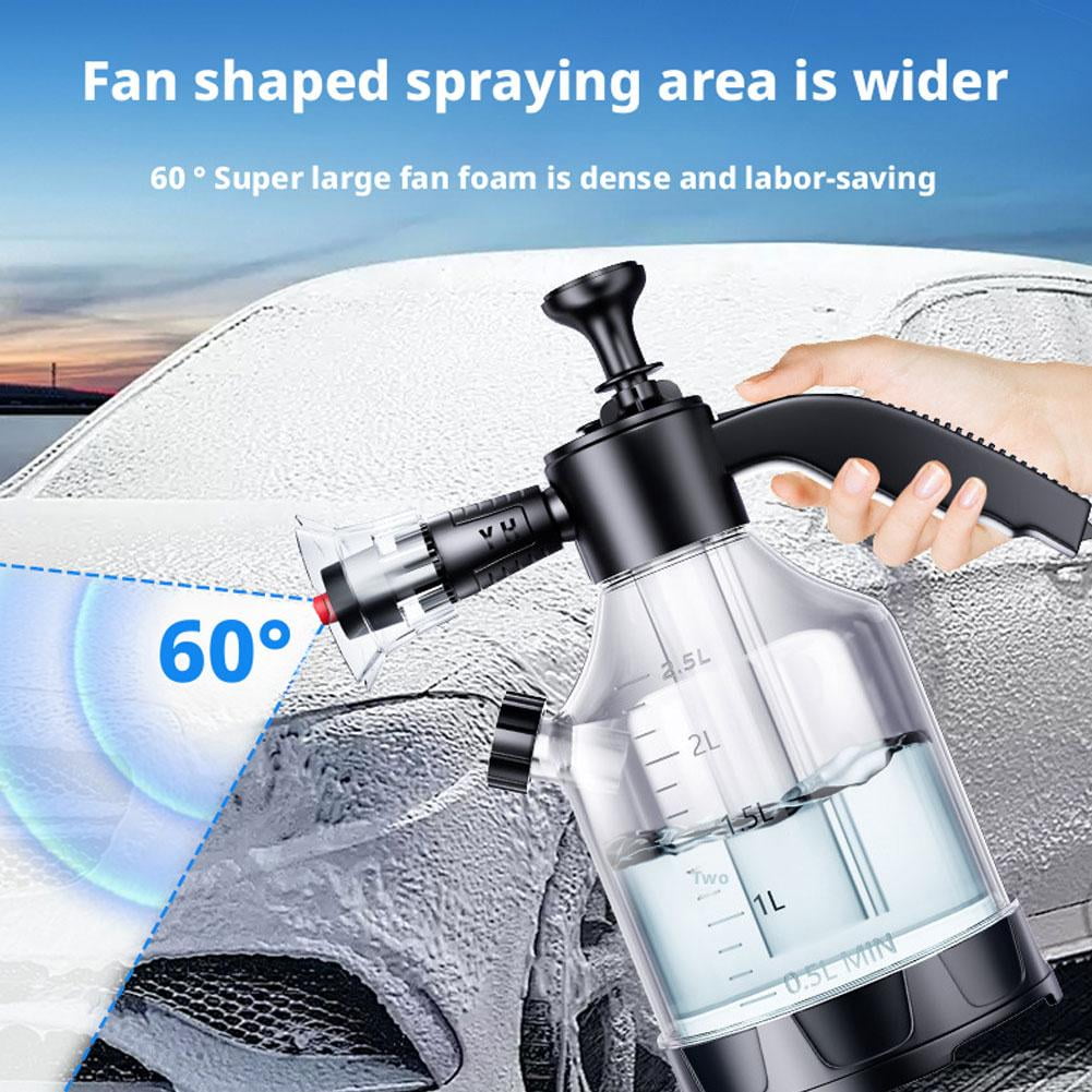 2.5L Professional Hand Pressure Snow Foam Sprayer, Heavy-Duty Car Wash Pump Blaster with Upgraded Side Opening, White