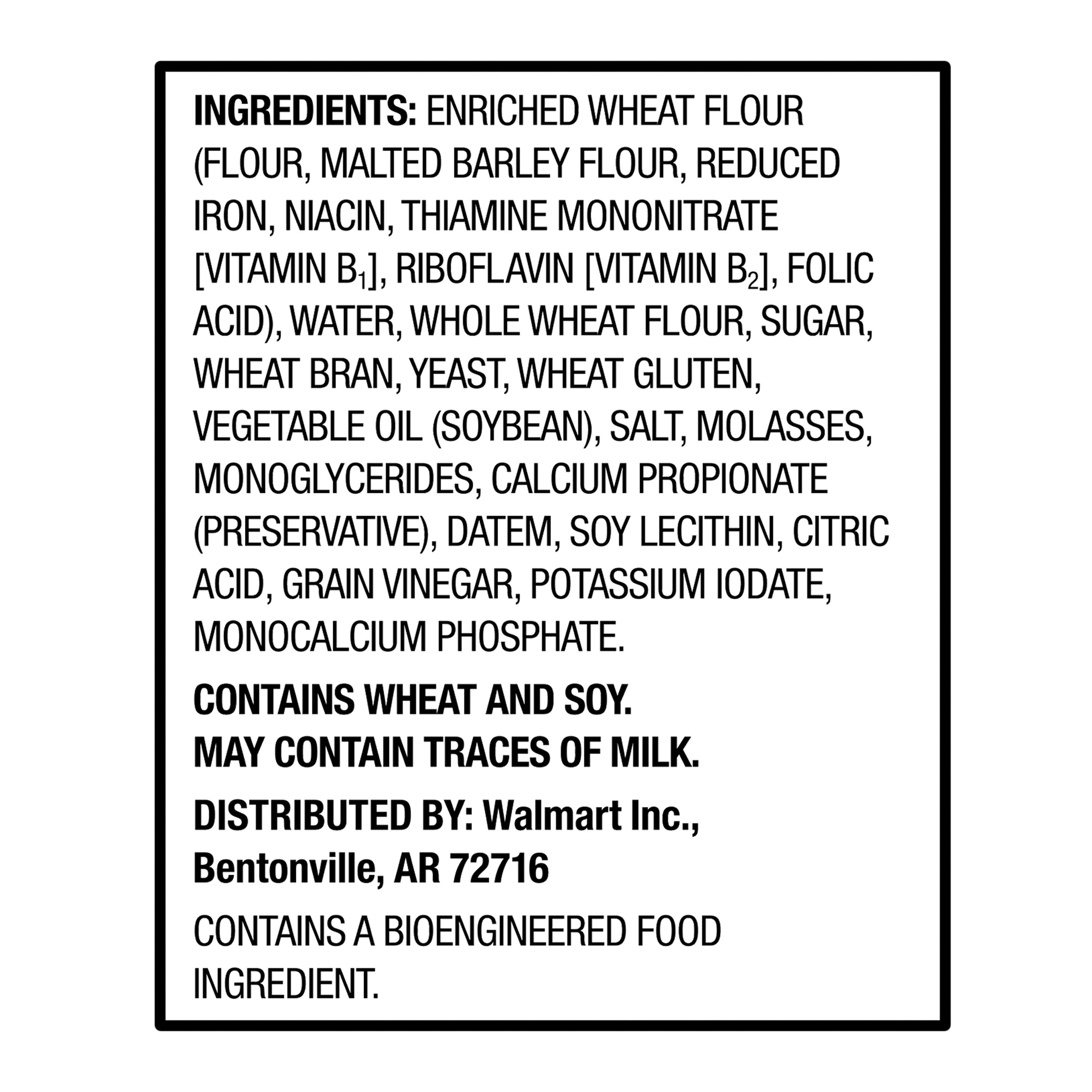 Great Value Round Top Wheat Bread, 20 oz