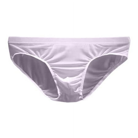 Skymirror Men Briefs Ice Silk Low Waist Solid Color Ultra Thin Seamless Quick Dry Underpants Panties Underwear for Daily Wear