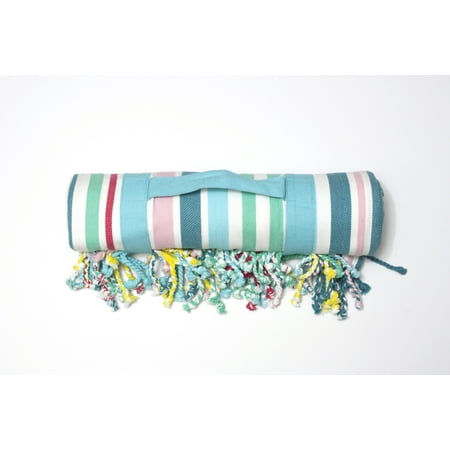 Heavy Fringed Beach Blanket 100% Cotton Atlantic Beach
