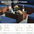thumbnail image 6 of POTEBAN Patio Furniture Set, 7-Piece Outdoor Sectional All-Weather Wicker Patio Conversation Set for Backyard (Navy Blue Cushions with Brown Rattan), 6 of 7