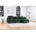 thumbnail image 2 of Timbernest 114" Modular Cloud Couch, L Shaped Sectional Sofa with Ottoman, Modern Chenille Sleeper Sofa, 3 Seater, Green, 2 of 5