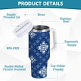 thumbnail image 4 of Boho Mandala 40 oz Tumbler with Handle and Straw Stainless Steel Vacuum Water Bottle Leak-proof Travel Coffee Mug Thermos Water Bottle for Office Home Car, 4 of 6
