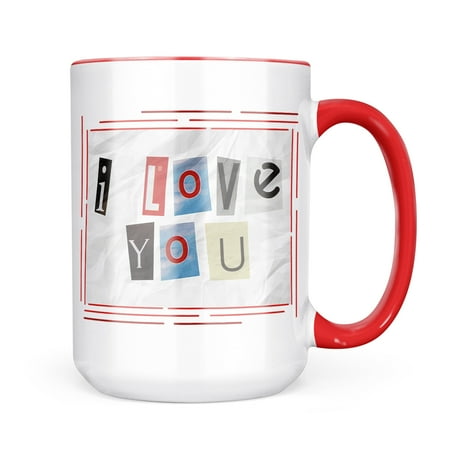 

Neonblond I Love You Ransom Blackmail Letter Mug gift for Coffee Tea lovers