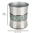 thumbnail image 5 of nu steel Sea Foam Bright-Colored Mosaic Glass/stainless steel Wastebasket, Small Round Plastic Vintage Trash Can for Bathroom, Bedroom, Dorm, College, Office - Mosaic Glass/stainless steel, 5 of 5