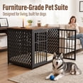 thumbnail image 2 of YOKWOK 42 Inch Furniture-Style Dog Crate for Large Dogs, Heavy Duty Thick Metal Dog Cage with Water Resistant Top & Safe Lock, Chew-Proof & Escape-Proof Large Indoor Dog Kennel, Brown, 2 of 7