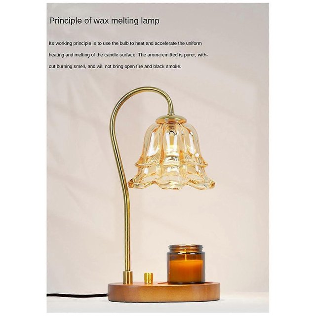 Electric Candle Warmer Lamp Flower Candle Warmer Lamp Button Switch with Adjustable 3 Gear Aromatherapy Table Lamp