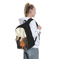 thumbnail image 6 of Lsque Four Cats Watching Rain Pattern Adult Backpack – Durable & Lightweight PU Canvas Storage Bag , 15” Laptop Compartment, and Multiple Pockets, 6 of 7