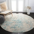 thumbnail image 3 of SAFAVIEH Madison Nita Vintage Floral Area Rug, Ivory/Teal, 6'7" x 6'7" Round, 3 of 9