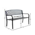 thumbnail image 7 of Patio Premier Lattice Back Metal Park Bench in Black, 7 of 7