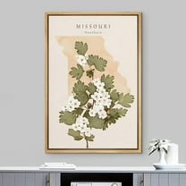 IDEA4WALL Framed Canvas Print Wall Art Missouri White Hawthorn State Flower Floral Plants Illustrations Multicolor Rustic Minimal Wall Decor for Living Room, Bedroom, Office - 16"x24" Natural