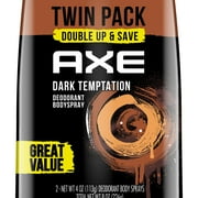 Axe Deodorant Body Spray Twin Pack, Dark Temptation 4 oz