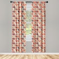 thumbnail image 3 of Ambesonne Colorful Curtains, Retro Geometric Zigzag, Pair of 28"x84", Multicolor, 3 of 5