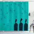 thumbnail image 1 of Ambesonne Airport Shower Curtain, Men Look Flight Paths, 69"Wx84"L, Seafoam Petrol Blue, 1 of 3