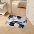 thumbnail image 2 of ODIKA 2'x3' Ultra-Soft Accent Mat, Geometric Abstract Interlocking Contemporary Grey Alfombras Para None Washable, Bare feet friendly, Easy Care Indoor rug for Bedside, Footrest, 2 of 7