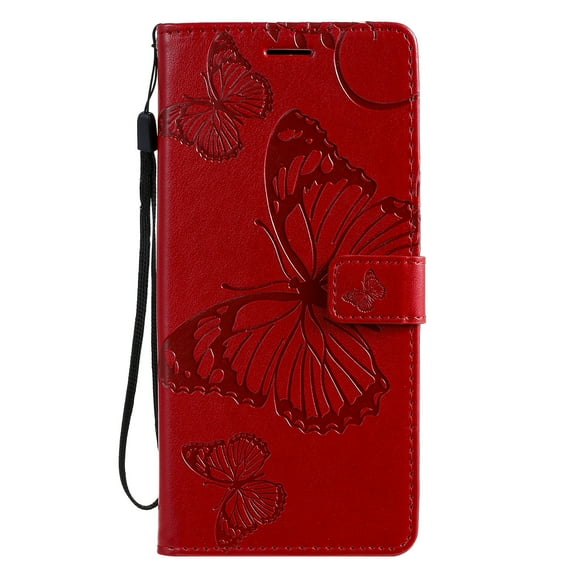 Galaxy S20 5G Case, S20 Plus Wallet Case, Allytech Pretty Retro Embossed Butterfly PU Leather Book Style Wallet Protection Slim Folio Flip Case Cover for Samsung Galaxy S20 6.7", Red