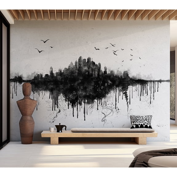 Wallpaper Wall Mural - Watercolor City View