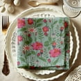 thumbnail image 1 of Vargottam Green FloralDesign Cotton Muslin Napkins - Set of 12, 20-Inch, Luxurious Soft Cloth Napkins for Dining & Events, Absorbent, Washable & Tableware, 1 of 7