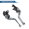 thumbnail image 5 of Unique Bargains Long Brake Clutch Levers for Honda CBF1000 2006-2010 6 Position Adjustable Motorcycle Handlebar Brake Lever Aluminum Alloy Titanium Tone 1 pair, 5 of 6