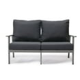 thumbnail image 6 of LeisureMod Walbrooke Modern 3-Piece Outdoor Set with Grey Aluminum Frame and Removable Cushions Loveseat and Armchairs for Patio and Backyard Garden, Charcoal, 6 of 18
