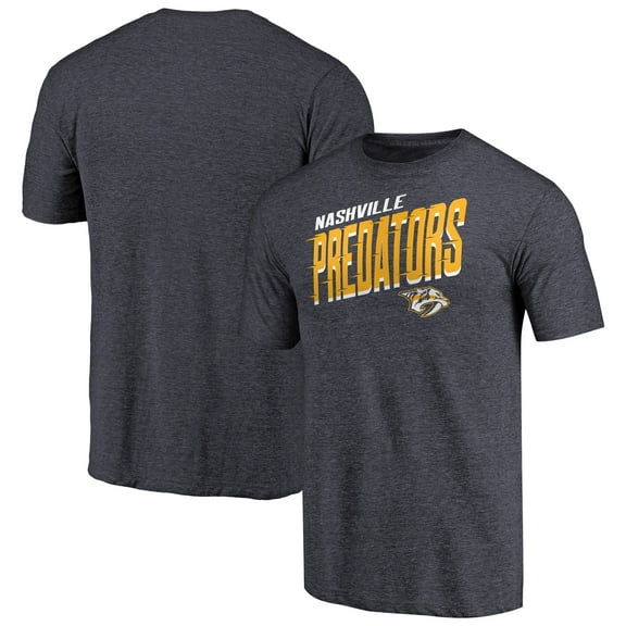 Men's Navy Nashville Predators Slant Strike Tri-Blend T-Shirt