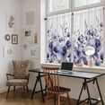 thumbnail image 5 of Purple Blooms Floral Kitchen Curtain for Berdoom Living Room Cafe 54 Inch Length, Farmhouse Spring Flowers Botanical Tiers Curtains Light Filtering Drapes Window Treatment 2 Panels 52"Wx54"L, 5 of 8