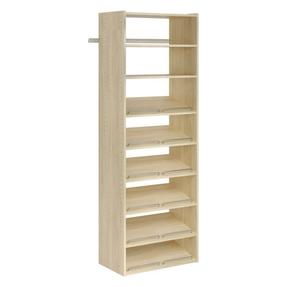 Easy Track Essential Shoe Tower Storage and Organizer Kit, Honey Blonde