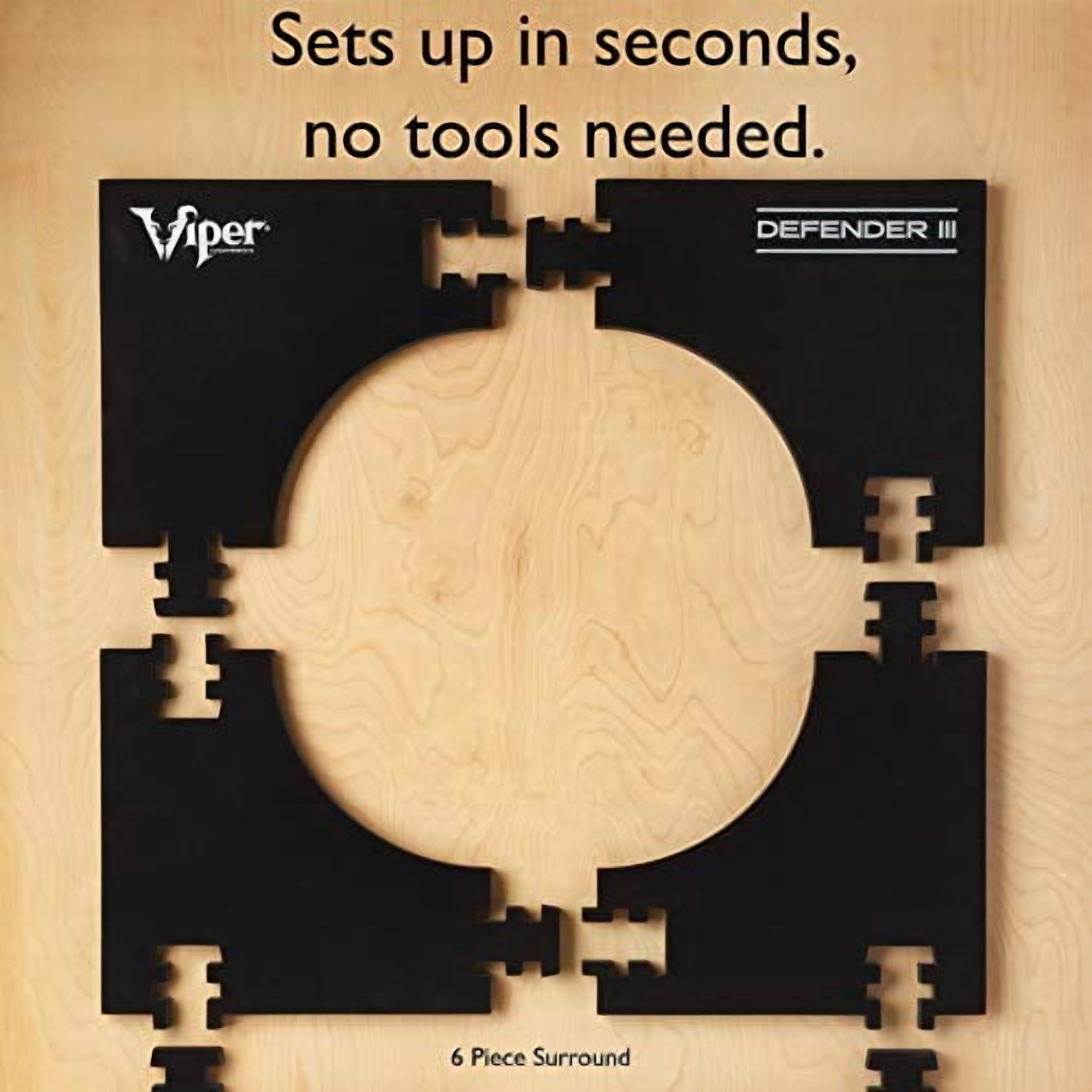 Viper Defender III Backboard Sisal Bristle Steel Tip Dartboard Bundle Elite Set Razorback Dartboard Defender III Backboard Edge Throw Line 21pc Jar of Darts