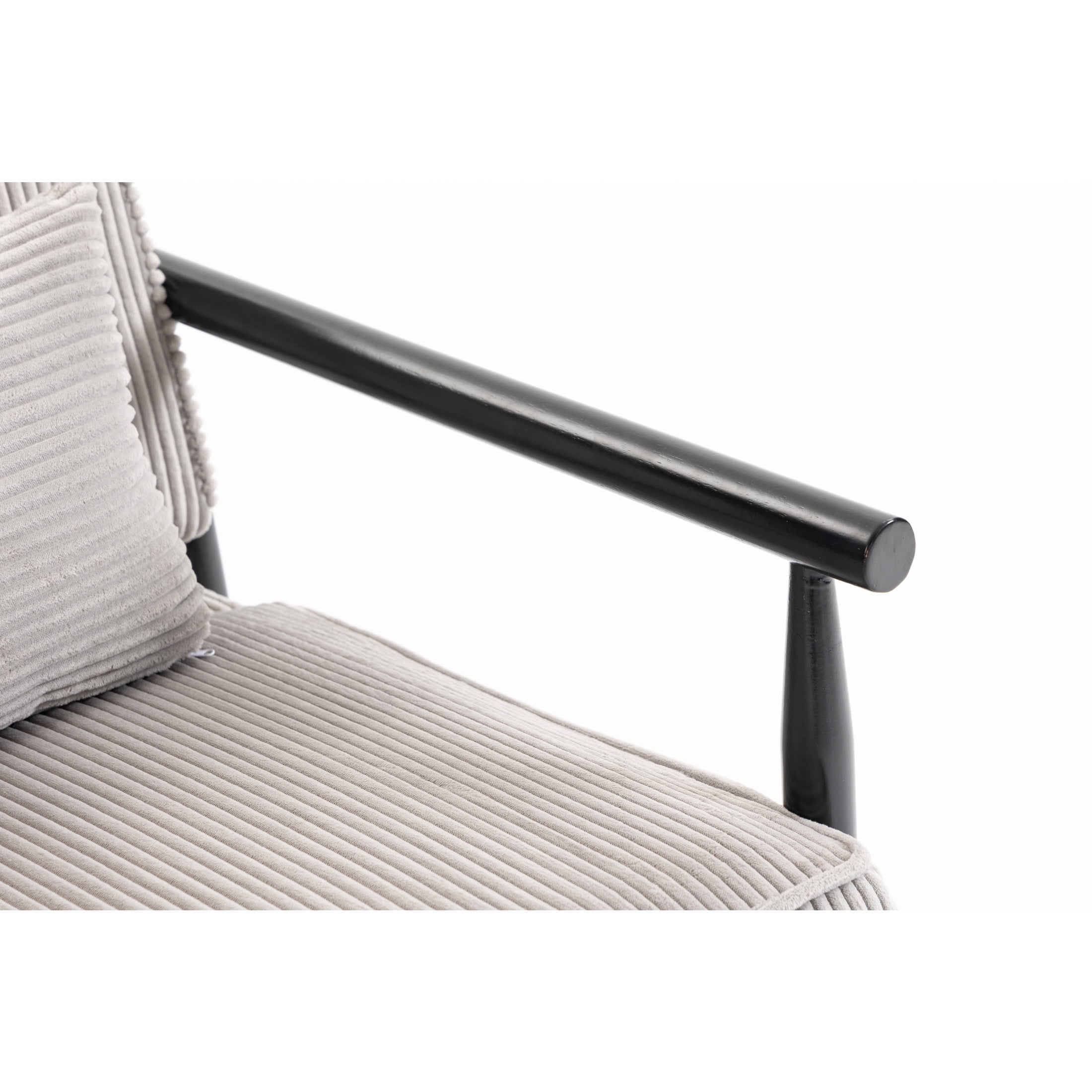 GDF Studio Almere Mid-Century Modern Accent Chair with Under-Seat Storage, Corduroy Reading Armchair, Grey