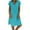 QR1--Blue--Linen Dresses for Women, variant on Meichang Linen Dresses for Women Cotton V Neck Short Sleeve Knee Length Dresses Solid Loose Fit Beach Vacation Dresses Midi Dress for Women