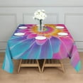 thumbnail image 3 of Rainbow Tie Dye Floral Pattern Square Tablecloth,Waterproof Square Table Cover,Wipeable Spillproof Washable Table Cover for Home Kitchen Party Decor 42"X42"(107x107cm), 3 of 6