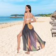thumbnail image 6 of FORMRS Womens Long Sarong Beach Wrap Semi-Sheer Bikini Skirt Bathing Swimsuit Cover Up, Abstract Mountain, 6 of 7
