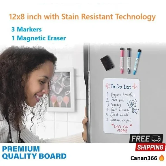 12"X8" Small Magnetic Dry Erase Board Sheet For Fridge, Fridge Whiteboard