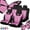 Pink, variant on Universal Car Seat Covers Full Set Protector Cushion Front Rear 3D Butterfly Embroidery Pattern, Pink