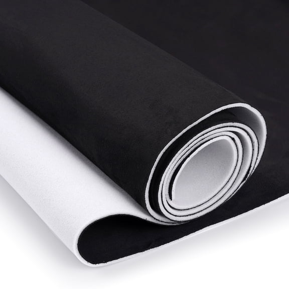 XiongXiong Suede Auto Headliner Fabric 98"L×60"W with Foam Backing - Black Interior Replacement Material for Car, Truck, RV Roof, DIY Headliner, Black