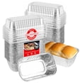 thumbnail image 1 of Mini moldes desechables de aluminio para pan con tapa, 450 ml (paquete de 50), 1 of 7