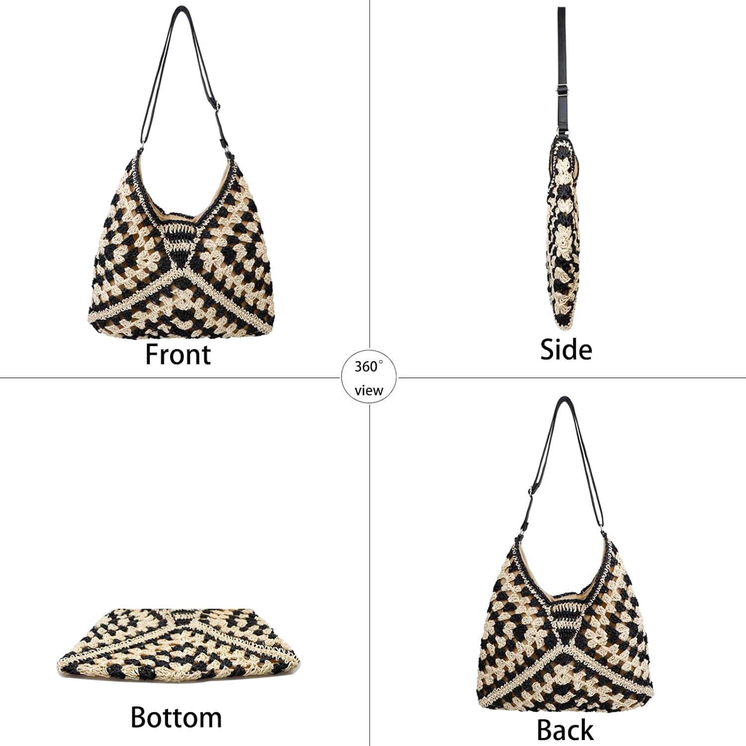 Straw Purses for Women 2024 Summer Purses Large Straw Beach Bag Woven Tote Bag Hobo Purse Shoulder Handbags