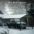 thumbnail image 3 of Alpha Joy 10' x 20' Metal Carport Heavy Duty Hardtop Carport Kits Galvanized Steel Roof & Frame Multi-Purpose Shelter for Car, 3 of 10