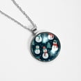 thumbnail image 4 of Snowman Glass Design Circular Pendant Necklace for Women - Elegant Statement Jewelry Piece for Every Occasion, 4 of 5