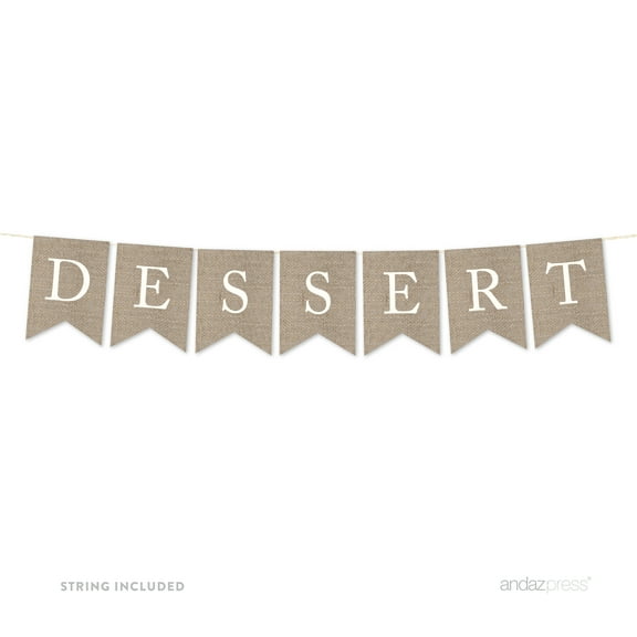 Dessert Burlap Pennant Party Banner