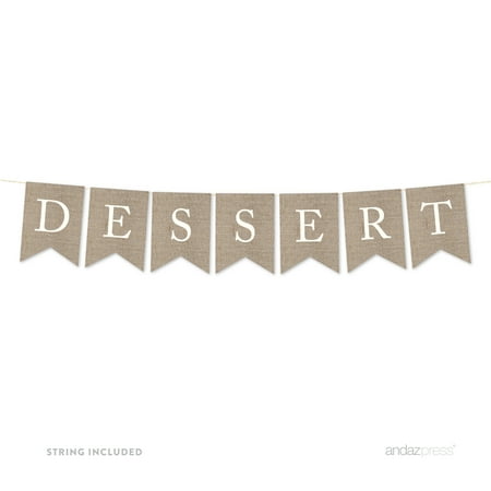 Dessert Burlap Pennant Party Banner