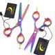 thumbnail image 3 of Tijeras profesionales para cortar el cabello de 5,5 pulgadas, de acero inoxidable, multicolor, para hombres y mujeres., 3 of 5