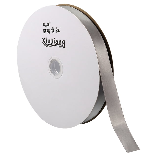 Unique Bargains 0.79' x 100 Yards Double Face Decorate Crafts Roll Satin Ribbon Silver Tone