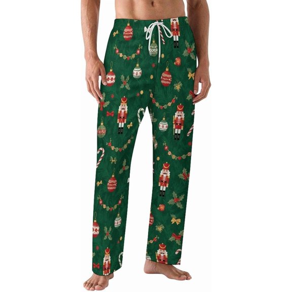 PRIYAL Mens PJ Pajama Pants Christmas Stockings Bows Bottoms Lounge Pants Sleepwear