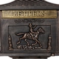 thumbnail image 3 of Bronze Standing Mailbox with Lock, Classic Cast Aluminum Outdoor Mailbox for Home and Garden, Includes 2 Keys, 3 of 10