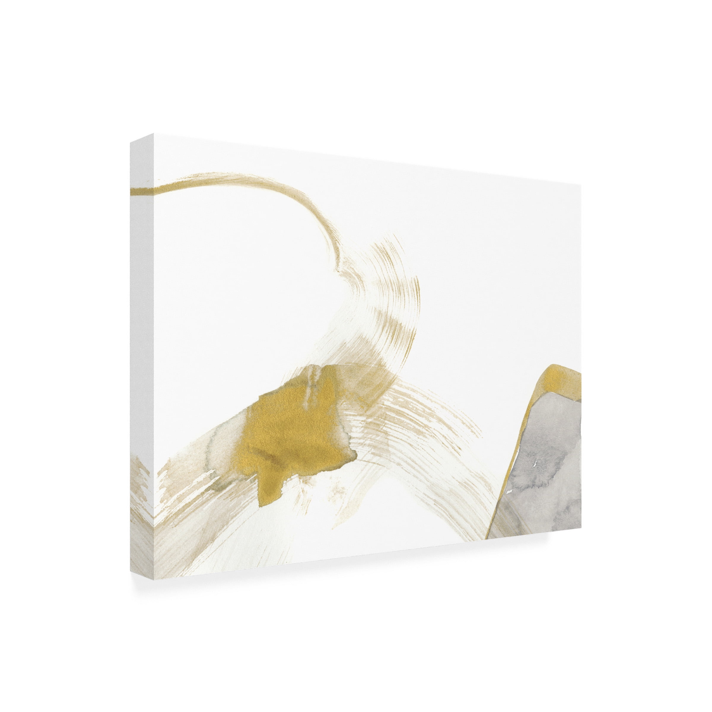 Jennifer Goldberger 'Gold & Grey Exploration II' Canvas Art