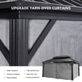 thumbnail image 6 of Sunmthink 12' x 16' Outdoor Hardtop Gazebo, Galvanized Double Roof Gazebo with Curtain and Netting for Patio, Garden, Lawn, Party, 6 of 9