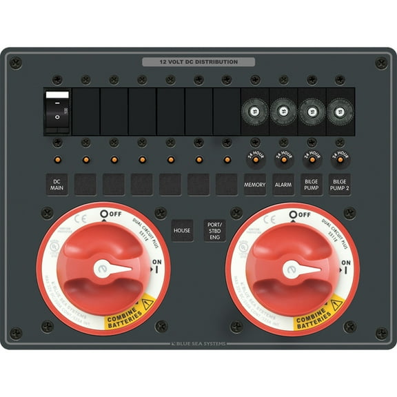 Triple Battery Bank Management DC Panel 8693-BSS Blue Sea Systems