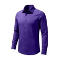 thumbnail image 4 of Men's Formal Dress Shirts Long Sleeve Button Down Stretch Business Shirts Regular Fit Wedding Shirts for Professional Wear 2026 Dark Purple L, 4 of 6